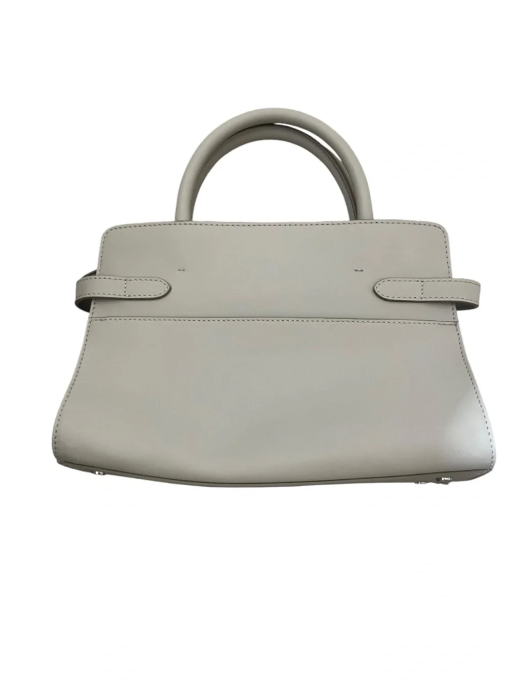 Woven Top-Handle Satchel in Light Gray and Cream